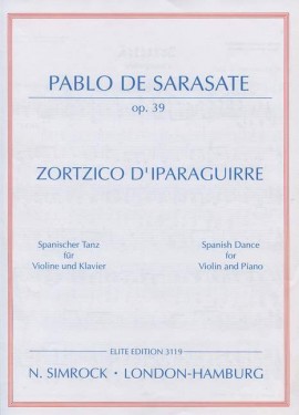 SARASATE P. - ZORTZICO DE IPARAGUIRRE OP.39