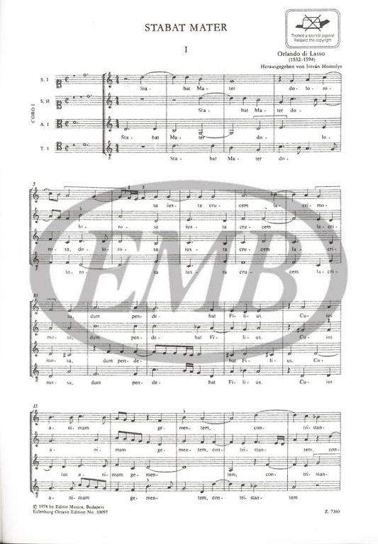 DI LASSO O. - STABAT MATER doble coro
