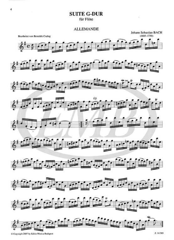 BACH J.S. - SUIT FRANCESA SOL M BWV 817 (FL)