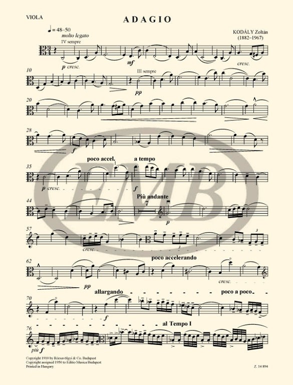 KODALY Z. - ADAGIO VIOLA Y PIANO