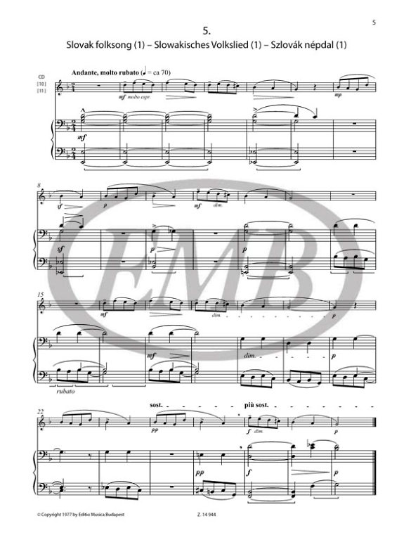 BARTOK B. - PIEZAS FACILES (TRANSCRIPCIONES) 13