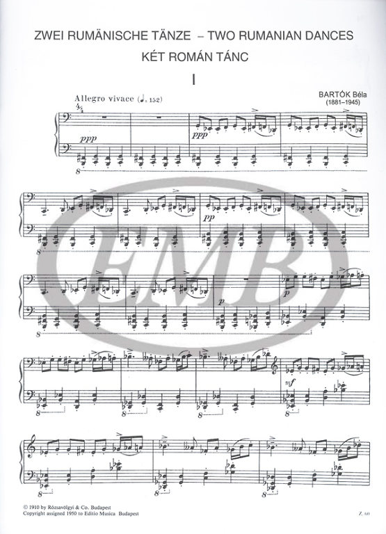 BARTOK B. - DANZAS RUMANAS (2) - OP.8A