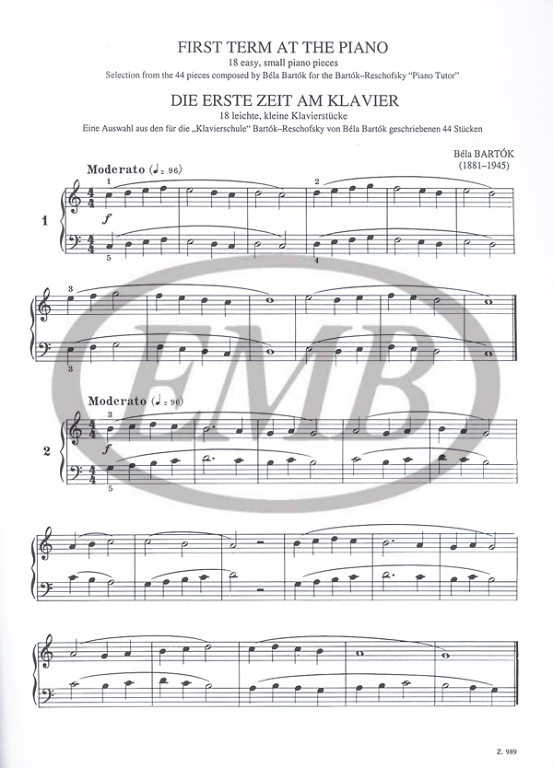 BARTOK B. - PRIMEROS PASOS AL PIANO -
