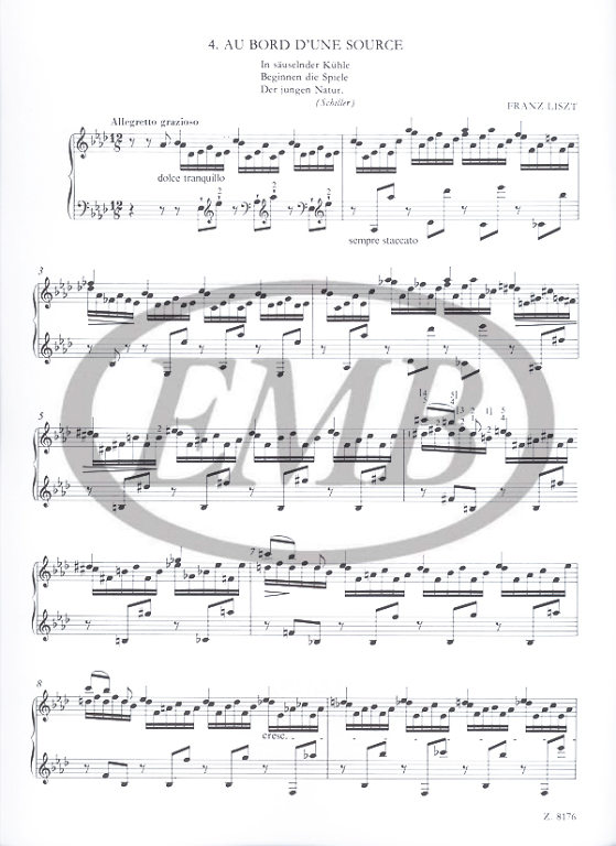 LISZT F. - AL BORDE DE UNA FUENTE -