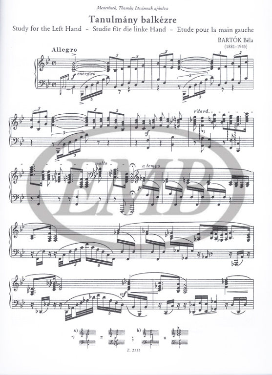 BARTOK B. - PIEZAS (4) PIANO