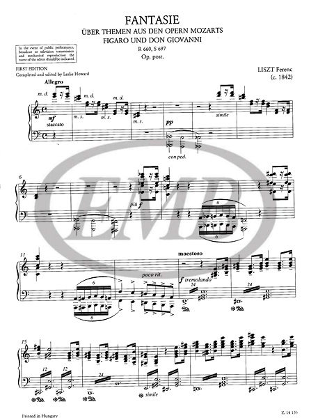LISZT F. - FANTASIA SOBRE TEMAS DE MOZART -