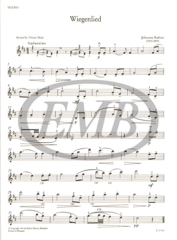 BRAHMS J. - CANCION DE CUNA -