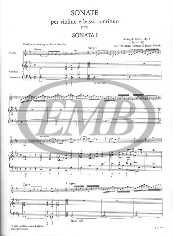 CORELLI A. - SONATAS V.1A (1-3) URTEXT (12) - OP.5