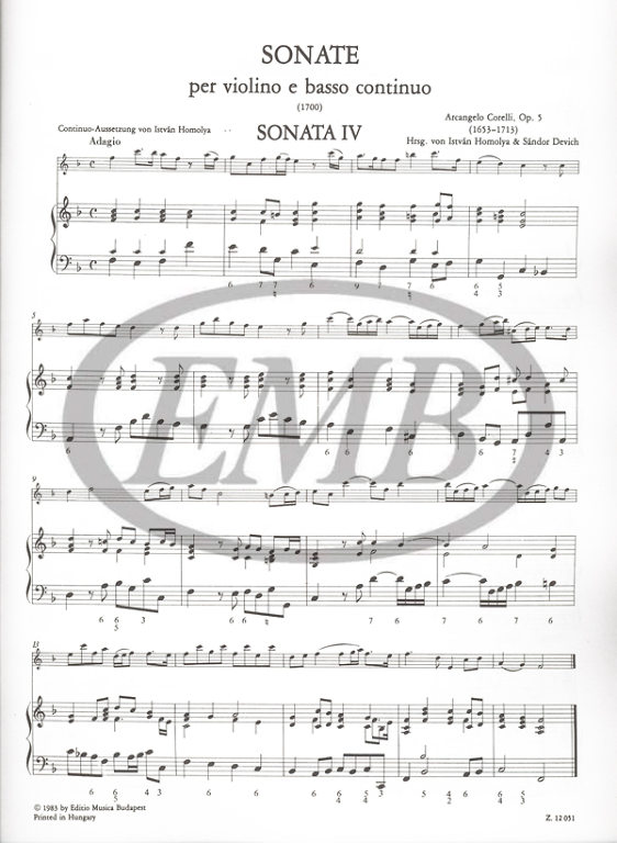 CORELLI A. - SONATAS V.1B (4-6) URTEXT (12) - OP.5