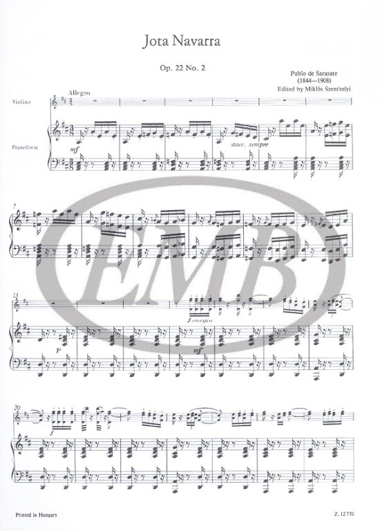 SARASATE P. - JOTA NAVARRA - OP.22 Nº2