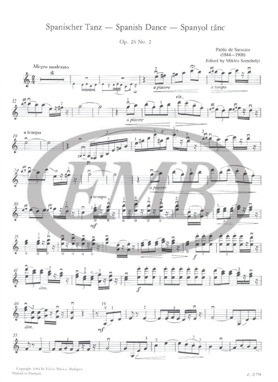 SARASATE P. - DANZA ESPAÑOLA Nº8 - OP.26 Nº2
