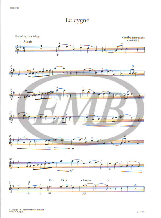 SAINT SAENS C. - EL CISNE DEL CARNAVAL DE LOS ANIMALES -