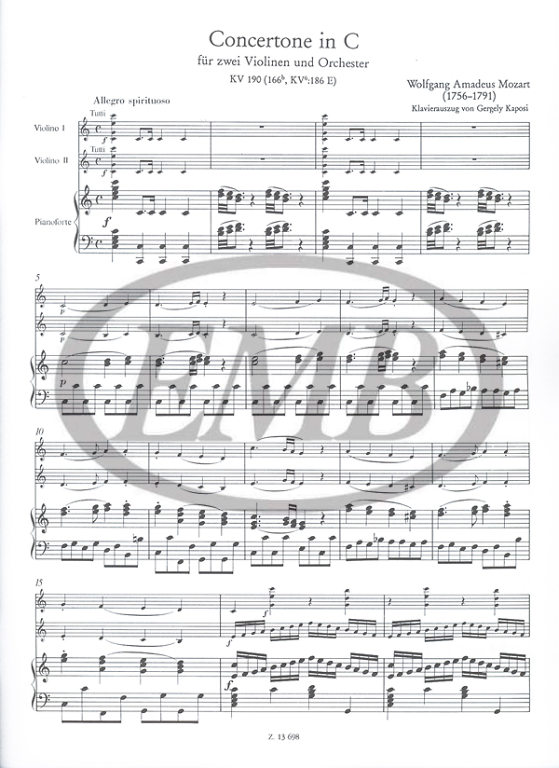 MOZART W.A. - CONCERTONE DO M -