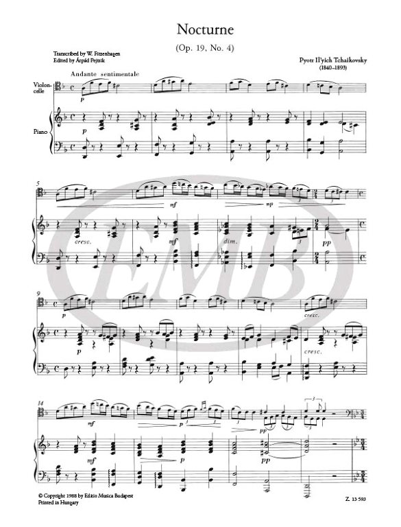 TCHAIKOVSKY P.I. - NOCTURNO OP 19- Nº4