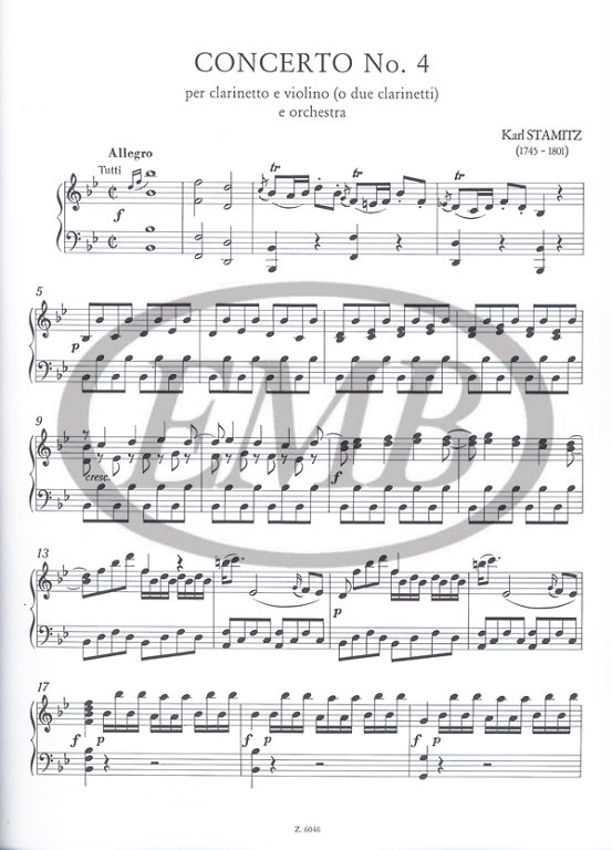 STAMITZ C. - CONCIERTO Nº4 o (V/CL/P) -