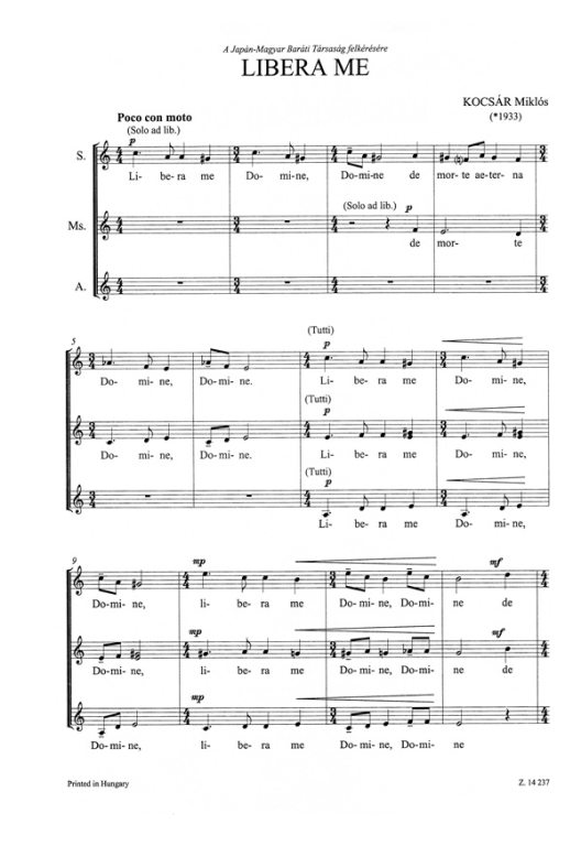 KOCSAR M. - LIBERA ME -