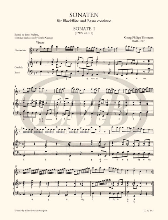 TELEMANN G.P. - SONATAS (7) URTEXT -