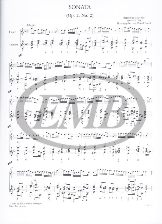 MARCELLO B. - SONATA RE m -