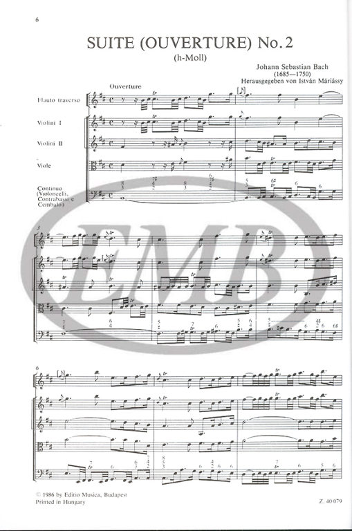 BACH J.S. - SUITE Nº2 SI m - BWV.1067 (BOLSILLO)
