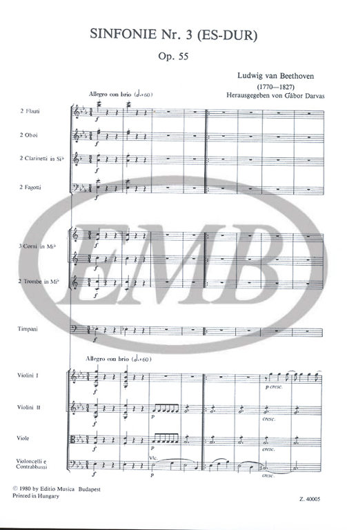 BEETHOVEN L.V. - SINFONIA Nº3 MIb M HEROICA - OP.55 (BOLSILLO)