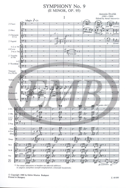 DVORAK A. - SINFONIA Nº9 MI m NUEVO MUNDO - OP.95( BOLSILLO)