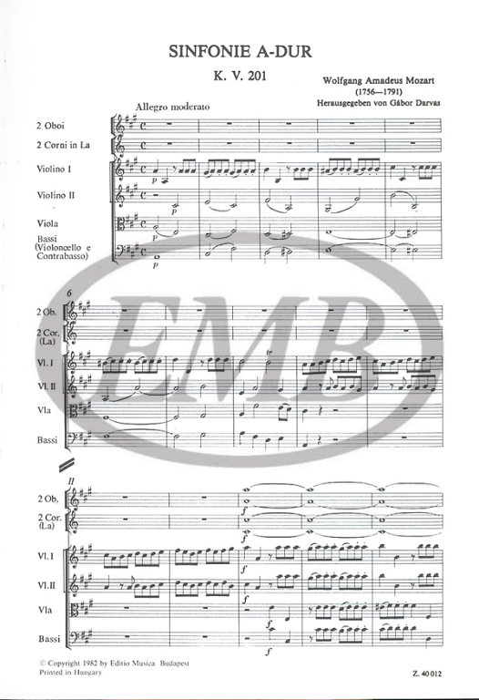 MOZART W.A. - SINFONIA Nº29 LA M -