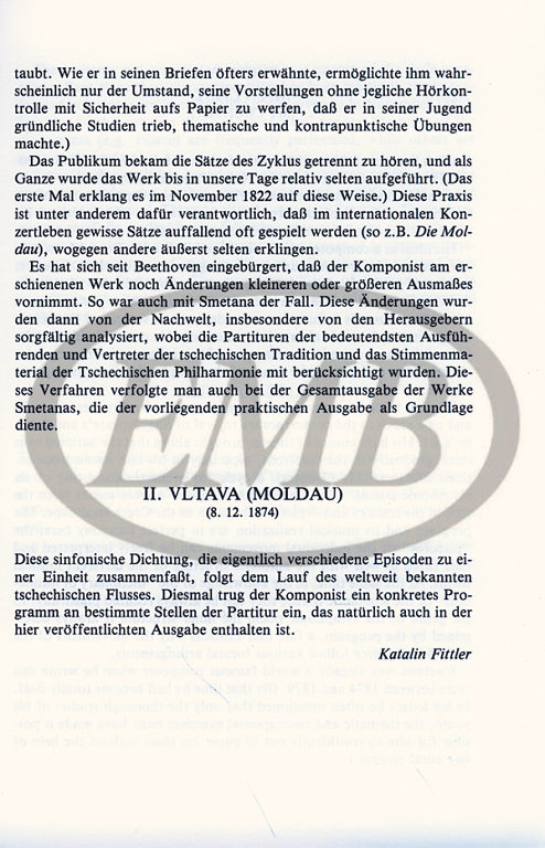 SMETANA B. - POEMA SINFONICO Nº2 MOLDAU -