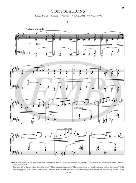 LISZT F. - CONSOLACIONES GRAN SOLO DE CONCIERTO Y OTRAS OBRAS