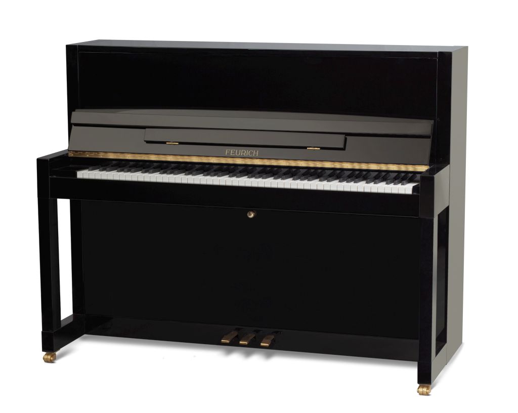 PIANO VERTICAL - FEURICH 115 NEGRO PULIDO (CON BANQUETA)