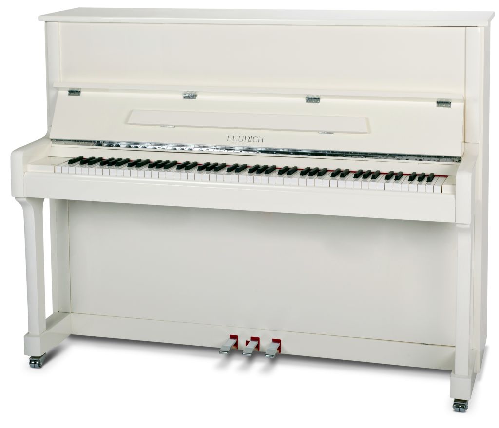 PIANO VERTICAL - FEURICH 122 BLANCO PULIDO (CON BANQUETA)