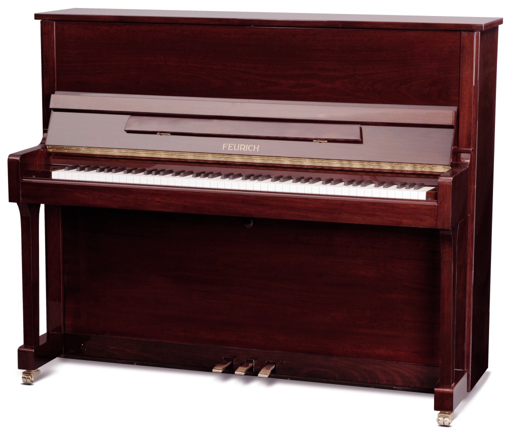 PIANO VERTICAL - FEURICH 122 UNIVERSAL NOGAL PULIDO (CON BANQUETA)