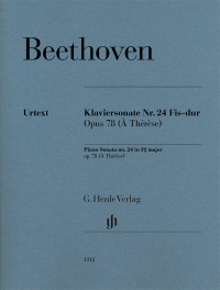 BEETHOVEN L.V. - SONATA Nº 24 FA# M OP.78 À THÉRÈSE URTEXT