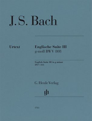 BACH SUIT INGLESA Nº 3 SOL m BWV 808 URTEXT DIGITADA