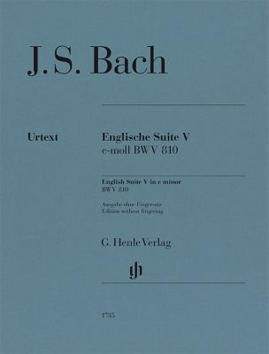 BACH SUIT INGLESA Nº 5 MI m BWV 810 URTEXT