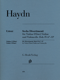 HAYDN J. - DIVERTIMENTOS (6) HOB. IV:6*-11*  (2V(FL)/VC) URTEXT -