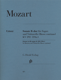 MOZART W.A. - SONATA SIb M KV.292 (196c) fagot URTEXT -