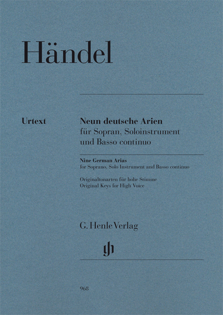 HANDEL G.F. - ARIAS ALEMANAS (9) SOPRANO URTEXT