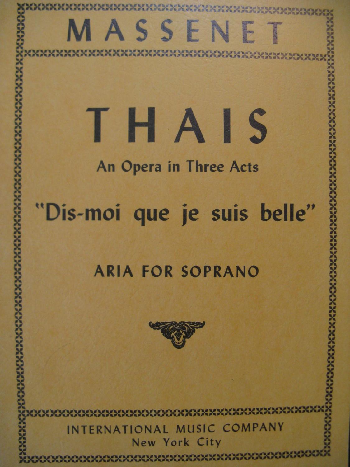 MASSENET J. - ARIA DEL ESPEJO THAIS- DIS-MOI QUE JE SUIS BELLE  SOPRANO