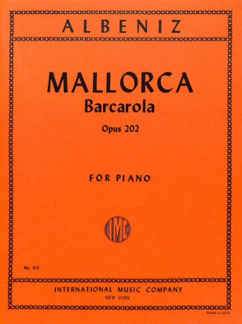 ALBENIZ I. - MALLORCA,BARCAROLA - OP.202