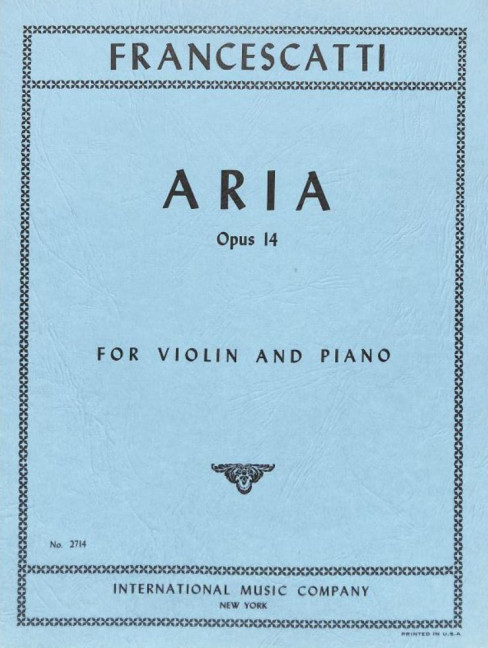 FRANCESCATTI Z. - ARIAS OP.14 VIOLIN Y PIANO