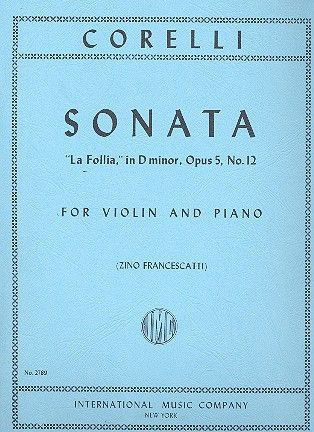 CORELLI A. - SONATA Nº12 RE m LA FOLLIA - OP.5