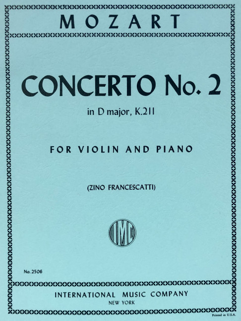 MOZART W.A. - CONCIERTO Nº2 RE M (CADENCIAS) - KV.211