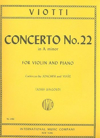 VIOTTI G.B. - CONCIERTO Nº22 LA m - (V/P)