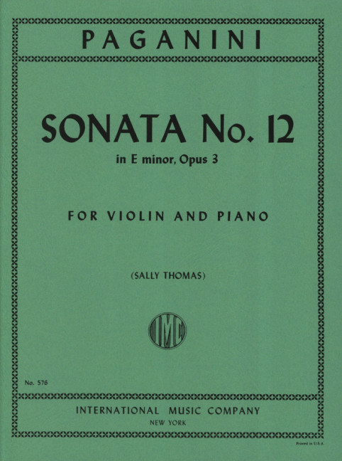 PAGANINI N. - SONATA Nº12 MI m - OP.3