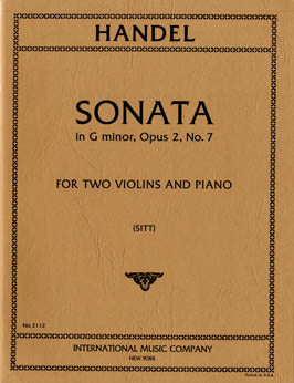 HANDEL G.F. - SONATA SOL m - OP.2 Nº7 - 2 VIOLINES Y PIANO