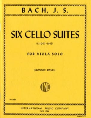 BACH J.S. - SUITES (6) ORIGINALES PARA CELLO - BWV.1007-1012 REV.DAVIS