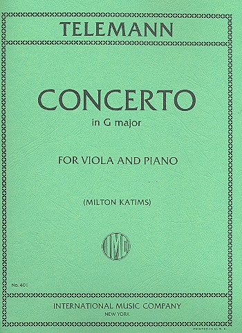 TELEMANN G.P. - CONCIERTO SOL M - VIOLA Y PIANO