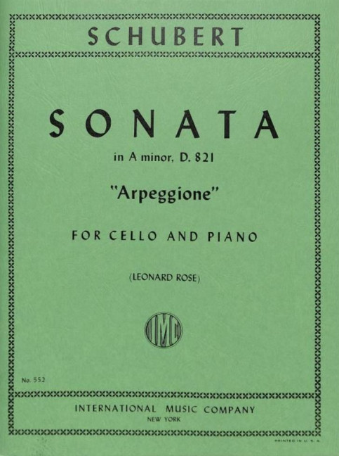 SCHUBERT F. - SONATA LA m ARPEGGIONE - D.821