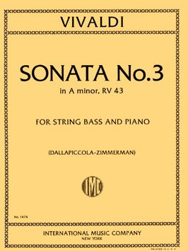 VIVALDI A. - SONATA Nº3 LA m - RV.43 CONTRABAJO