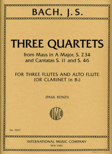 BACH J.C. - CUARTETO  (3FL/ALTO/ CL)